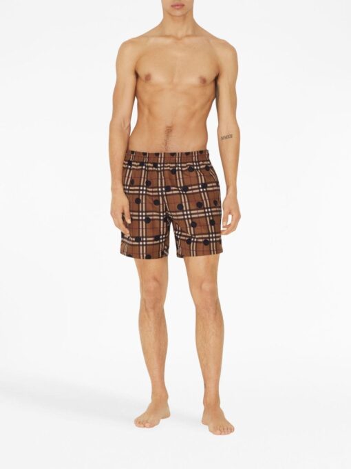 BB checked drawstring swim shorts