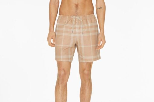 BB checked drawstring swim shorts