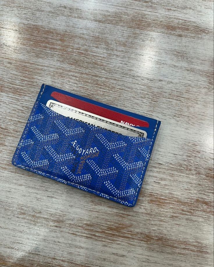 Goyard Card Holder Wallet Blue for Men