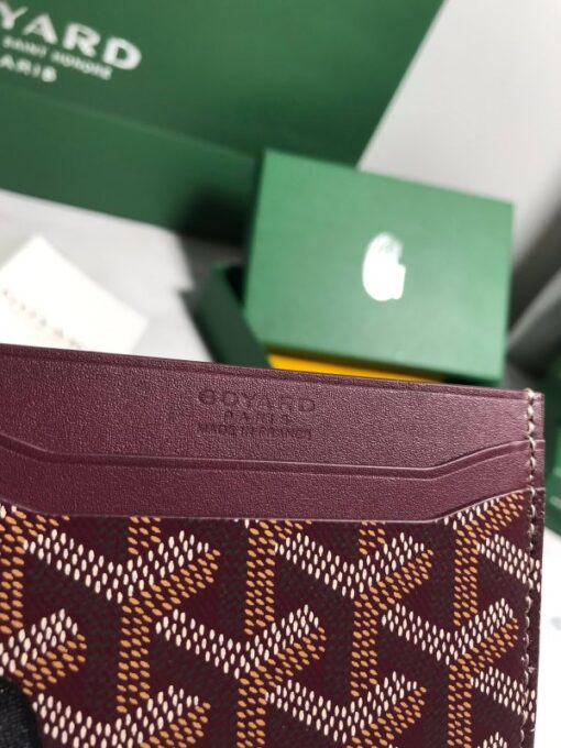 Goyard Card Holder Wallet Burgundy Canvas for Women