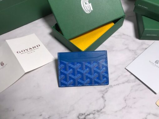 Goyard Card Holder Wallet Blue for Men