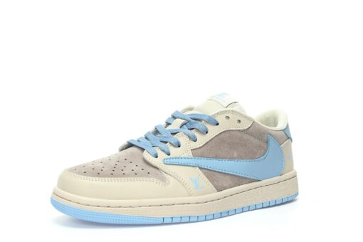 LV x Travis Scott x Nike Air Jordan 1 Low OG SP"Beige/Light Blue/Gold LV"