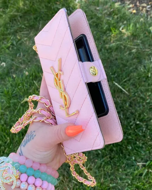 YSL Pink Yesenia Wallet Phone Case