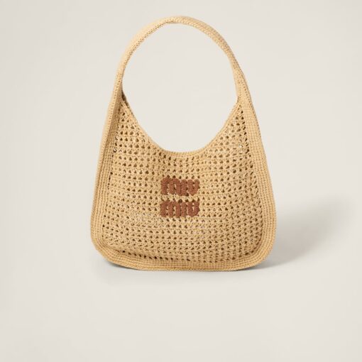 Miu Miu Woven Hobo Bag Beige