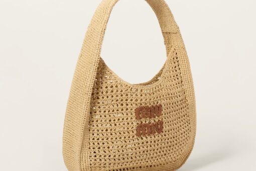 Miu Miu Woven Hobo Bag Beige