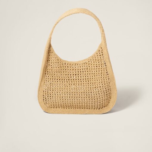 Miu Miu Woven Hobo Bag Beige