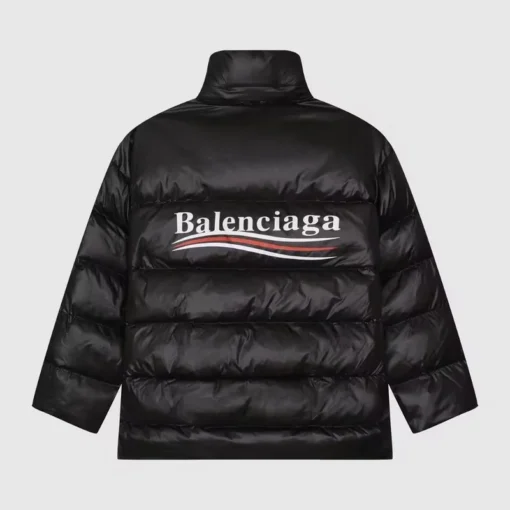 Balenciaga Down Jacket Black With Long Logo