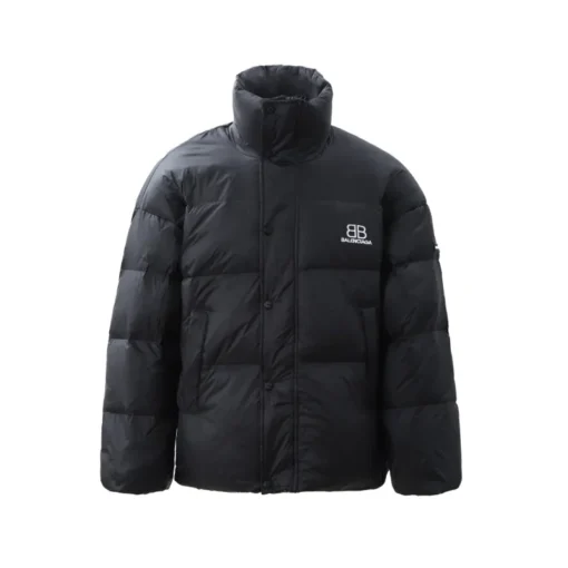 Balenciaga Down Jacket Black With Logo