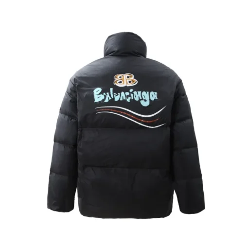 Balenciaga Down Jacket Black With Logo