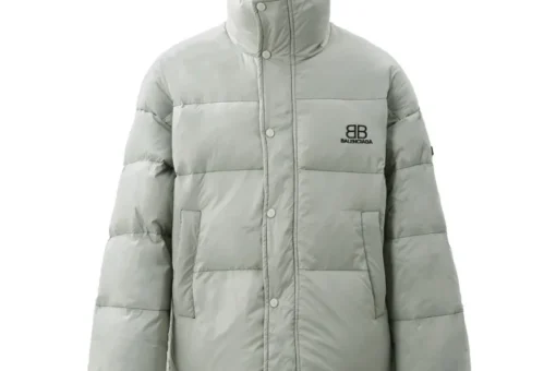 Balenciaga Down Jacket Off White With Logo