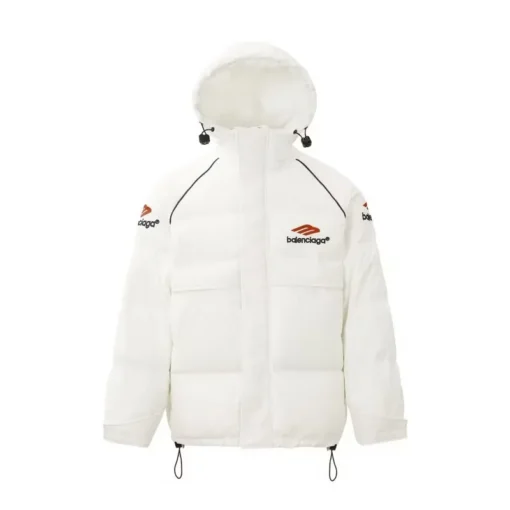 Balenciaga Down Jacket White and Red Logo