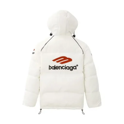 Balenciaga Down Jacket White and Red Logo