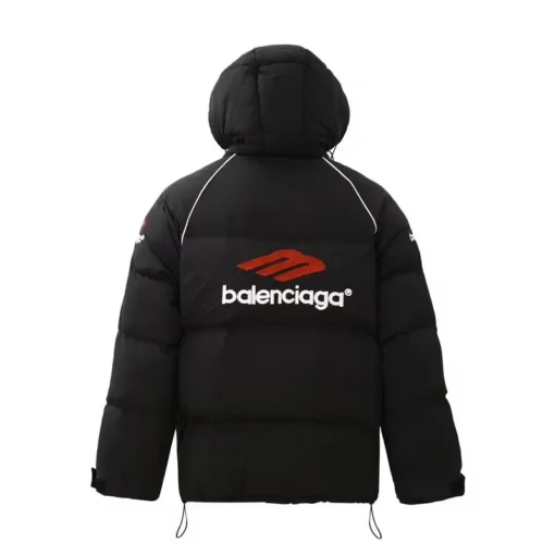 Balenciaga Down Jacket Black And Red Logo