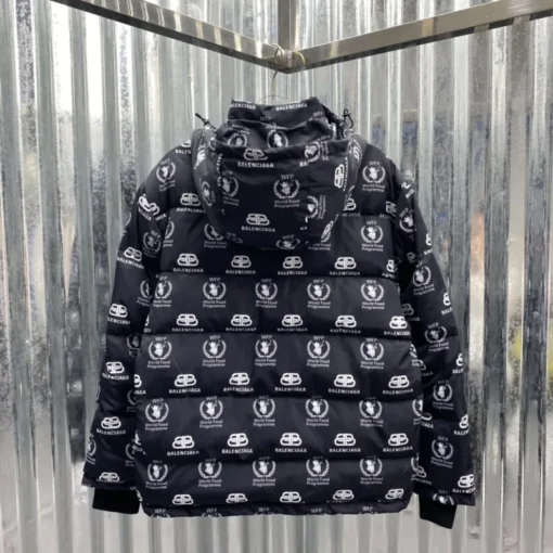 Balenciaga Down Jacket Black With White Logo