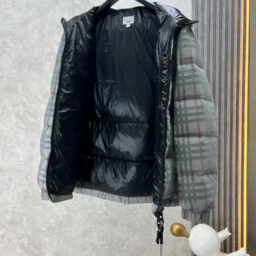 Burberry Down Jacket Gray Print