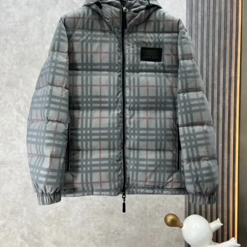 Burberry Down Jacket Gray Print