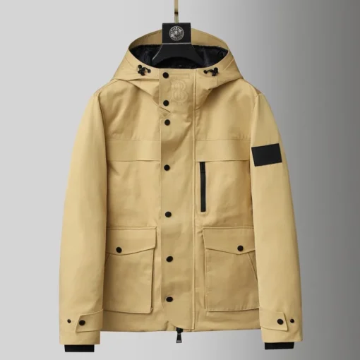 Burberry Down Jacket Beige And Black