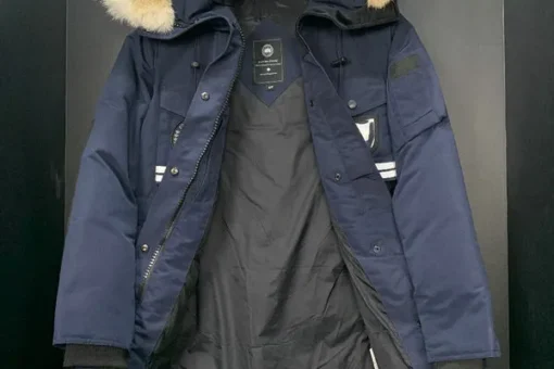 Canada Goose Women Down Jacket Navy Blue Beige