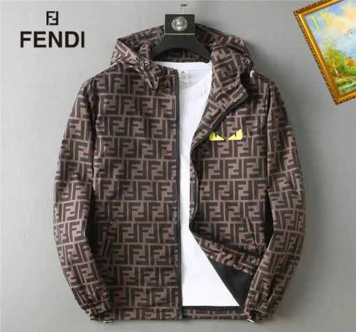 Fendi Jacket Brown And Gray