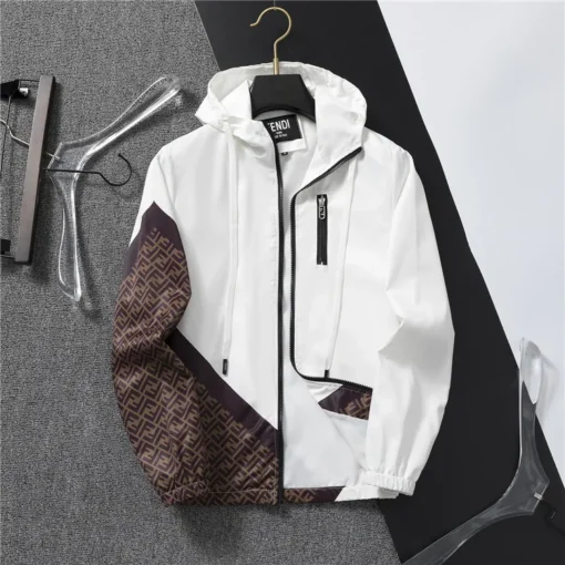 Fendi Jacket White And Brown