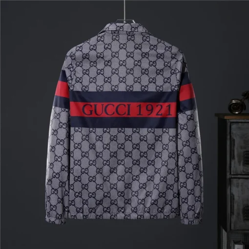 GG Jacket Gray And Red Green Border