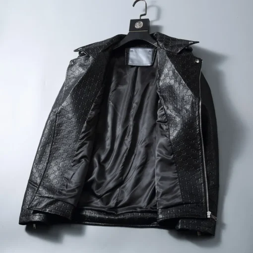 GG Leather Jacket Black - Image 2