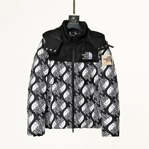 GG The North Face Jacket White And Black