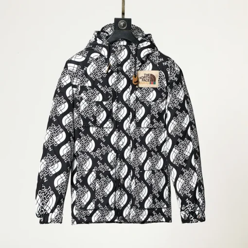 GG The North Face Jacket White And Black