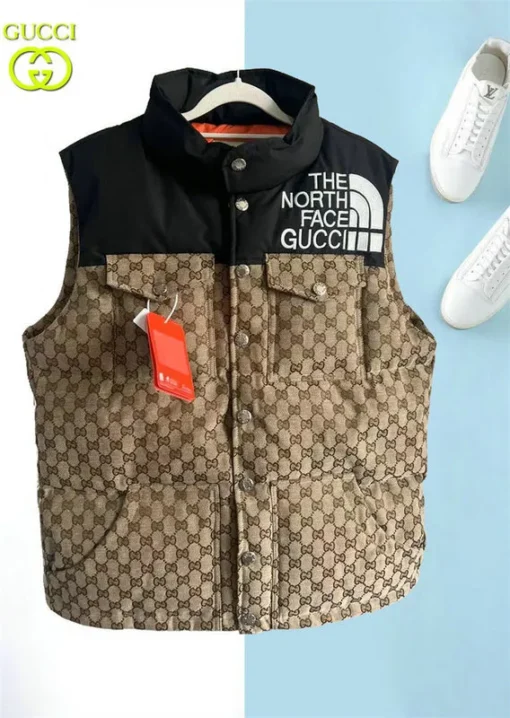 GG Vest Jacket Brown Black