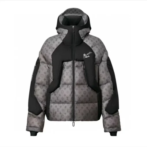 LV Down Jacket Gray And Black