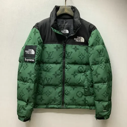 LV Down Jacket Green And Black