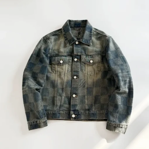 LV Denim Jacket Gray Jeans