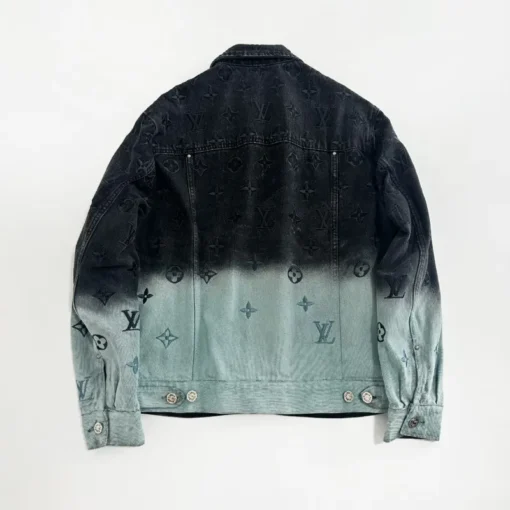 LV Denim Jacket Black And Sky Blue