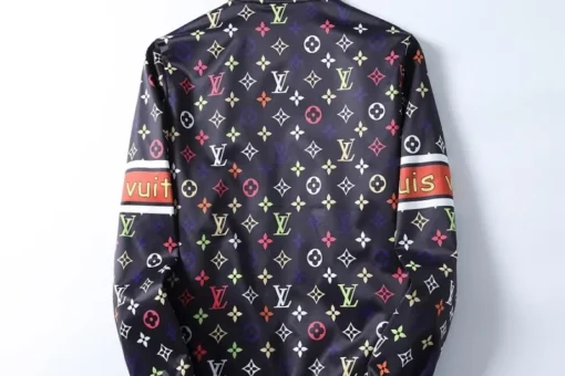 LV Jacket Black And Maroon