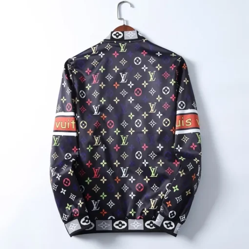 LV Jacket Black And Maroon