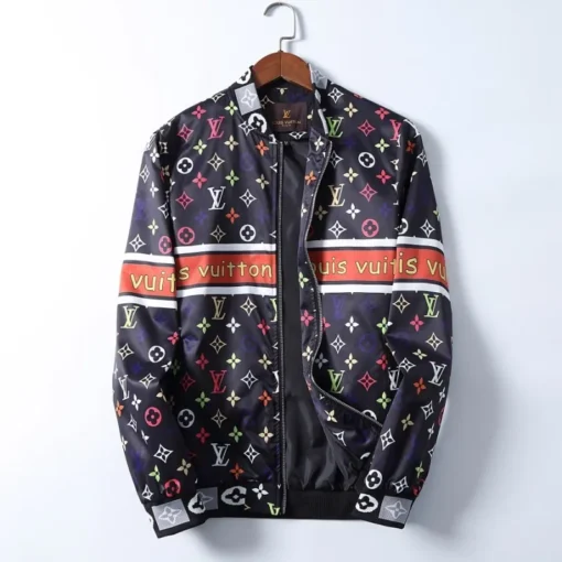 LV Jacket Black And Maroon