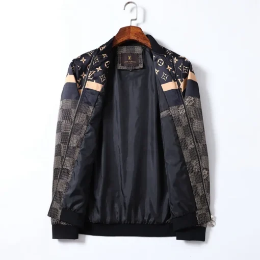 LV Jacket Gray Black And Cream