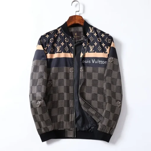 LV Jacket Gray Black And Cream