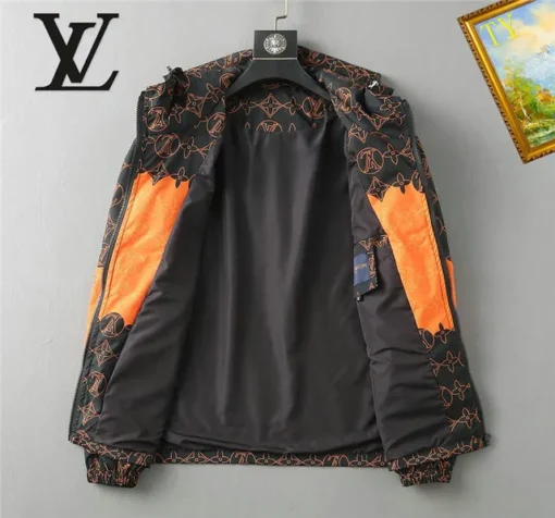 LV Jacket Black And Orange