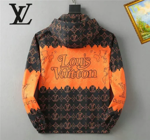 LV Jacket Black And Orange