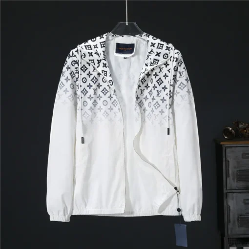 LV Jacket White And Gray