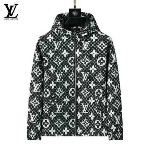 LV Jacket Black White Logo