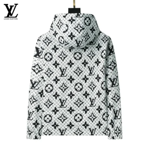 LV Jacket White Black Logo - Image 3