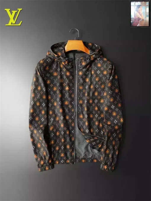 LV Jacket Black Orange