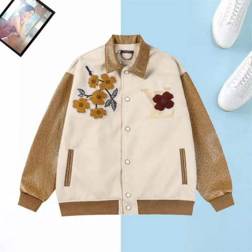 LV Jacket White And Beige