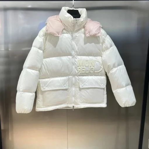 Moncler Jacket White and Light Pink