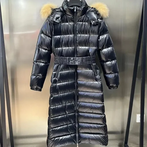 Moncler Long Jacket Black And Beige