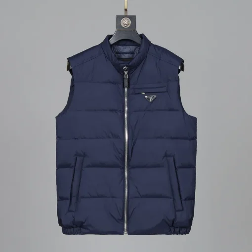 Prada Down Vest Jacket Navy Blue