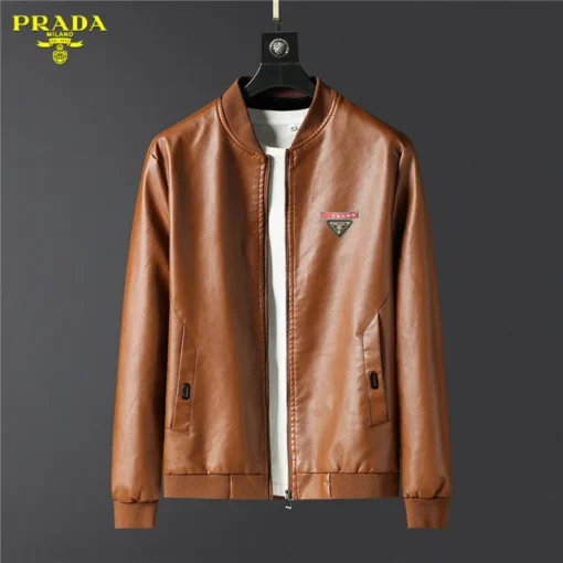 Prada Leather Jacket Brown