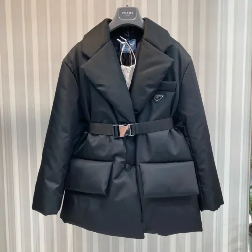 Prada Black Down Coats Jackets